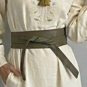 Brave Brown Distressed Leather Nida / Manana Wrap Obi Kimono Belt - O/S 🇨🇦